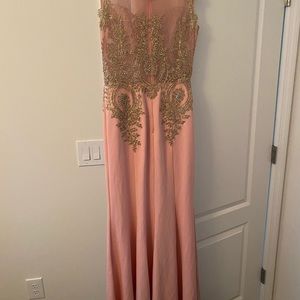 Pink sequenced Long dress